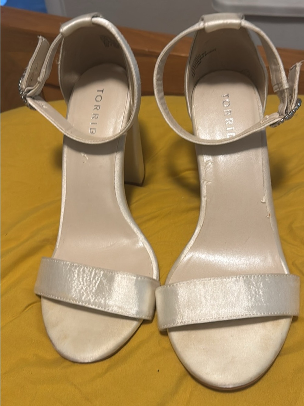 torrid Cream Ankle-Strap Block Heels